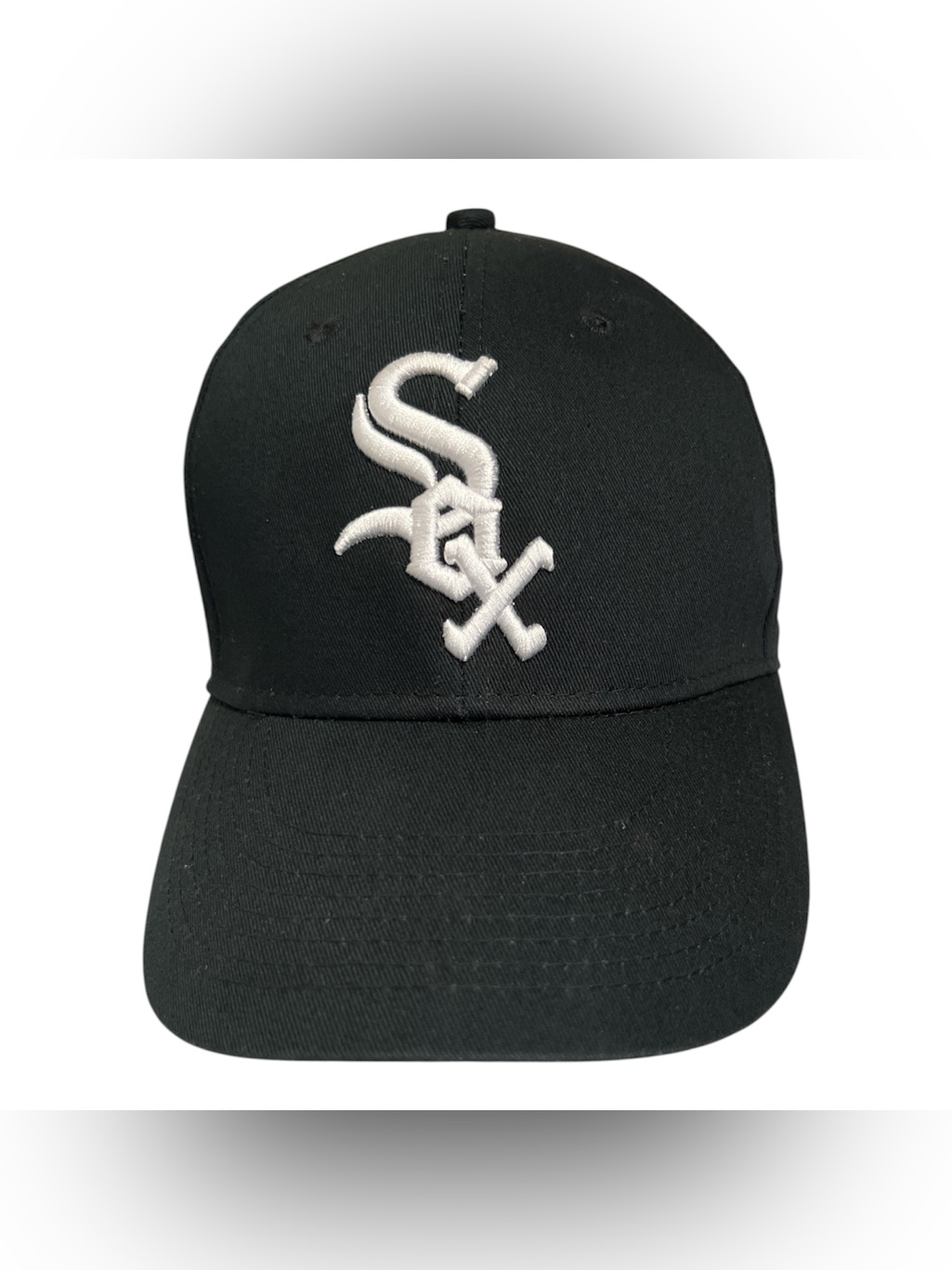 Black Baseball Cap With White Sox Embroidered Logo